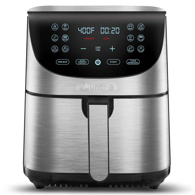 Gourmia 7 Qt Digital Air Fryer with Guided Cooking, Stainless