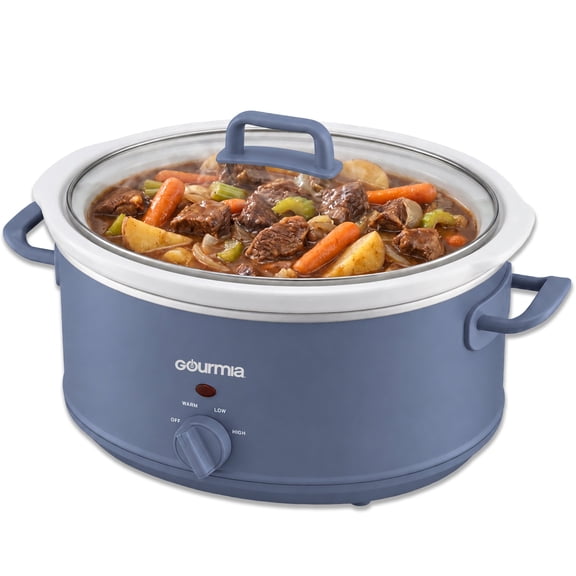 Gourmia 7 Qt Slow Cooker, 3 Heat Settings, Removable Ceramic Pot, Lavender