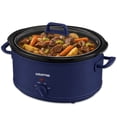 thumbnail image 1 of Gourmia 7 Qt Slow Cooker, 3 Heat Settings, Removable Ceramic Pot, Navy, 1 of 11
