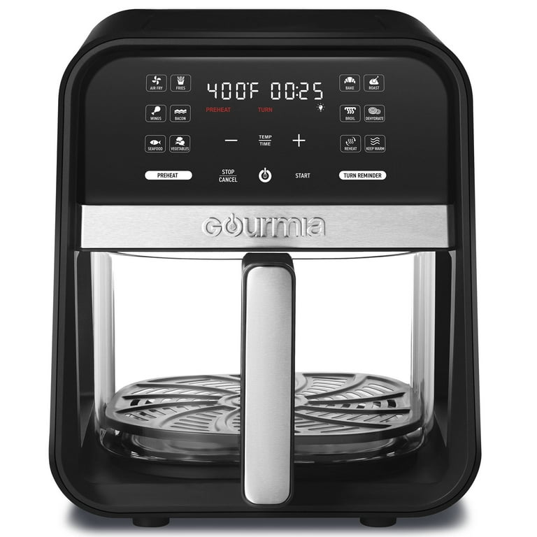 Gourmia 7-Quart Digital Air Fryer with Glass Basket and 12-One