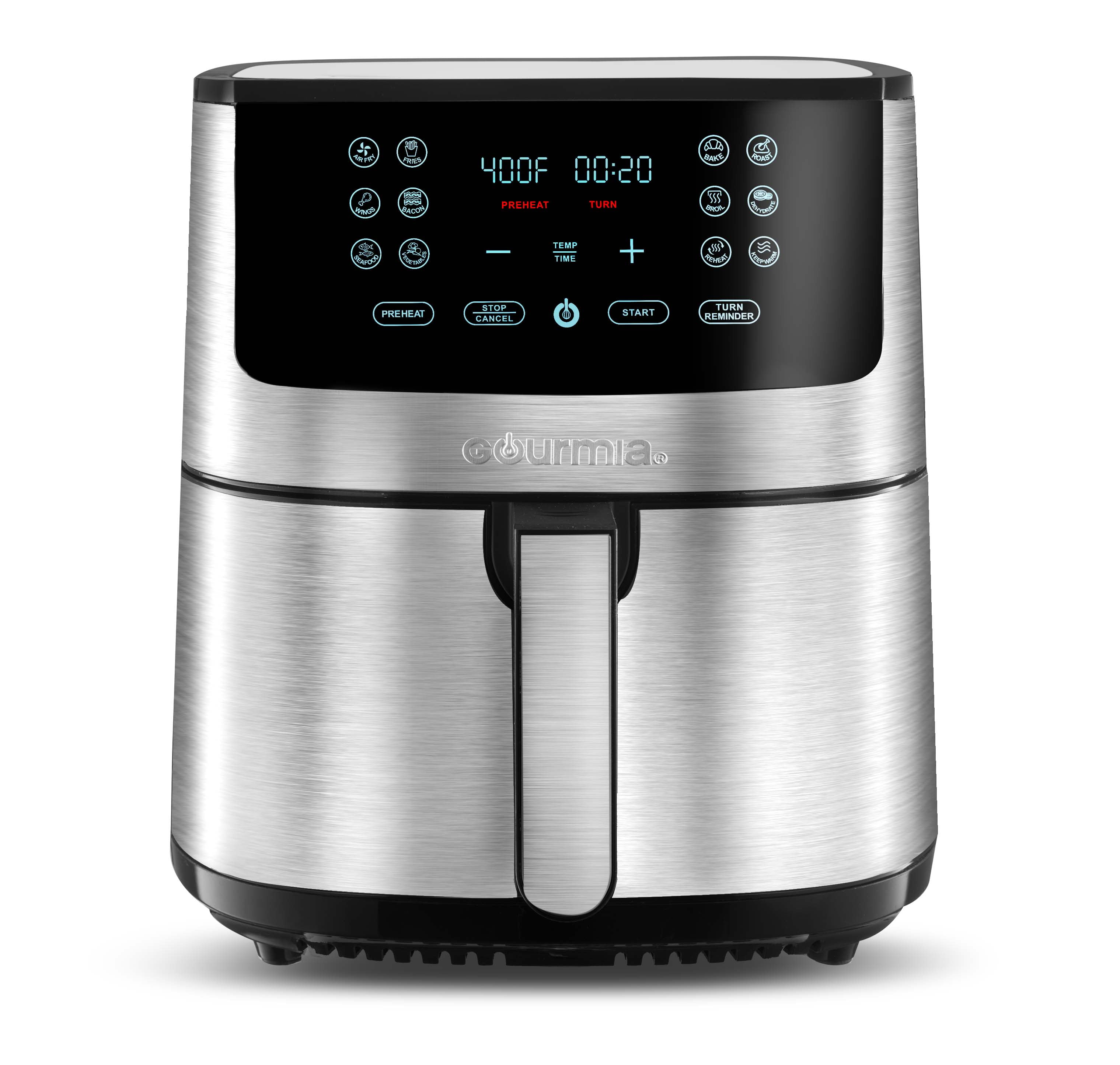 Gourmia 2qt Digital Air Fryer With 10 Presets & Guided Cooking