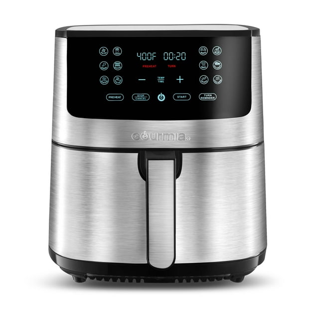 Gourmia 8-Qt Digital Air Fryer with Guided Cooking, Stainless Steel, 13.5 High, New
