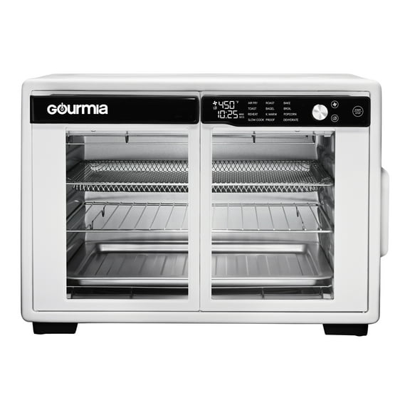 Gourmia 9-Slice Digital Toaster Oven Air Fryer with Convection Mode and 12 Cooking Functions, White