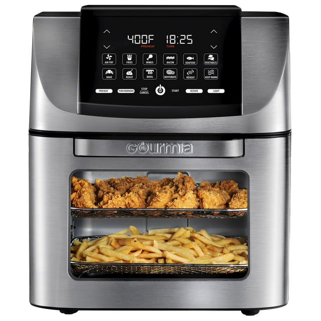 Gourmia All-in-One 14 QT Air Fryer, Oven, Rotisserie, Dehydrator with 12 Cooking Functions