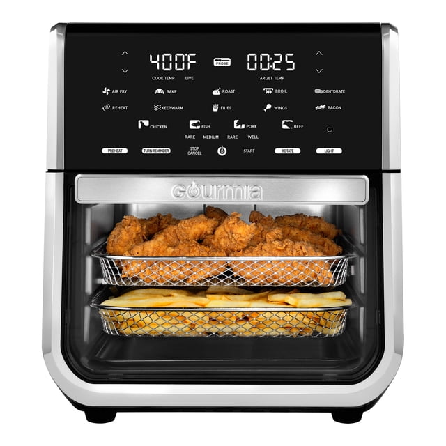 Gourmia All-in-One 14-Quart Air Fryer, Oven, Rotisserie, Dehydrator with Temperature Probe, New