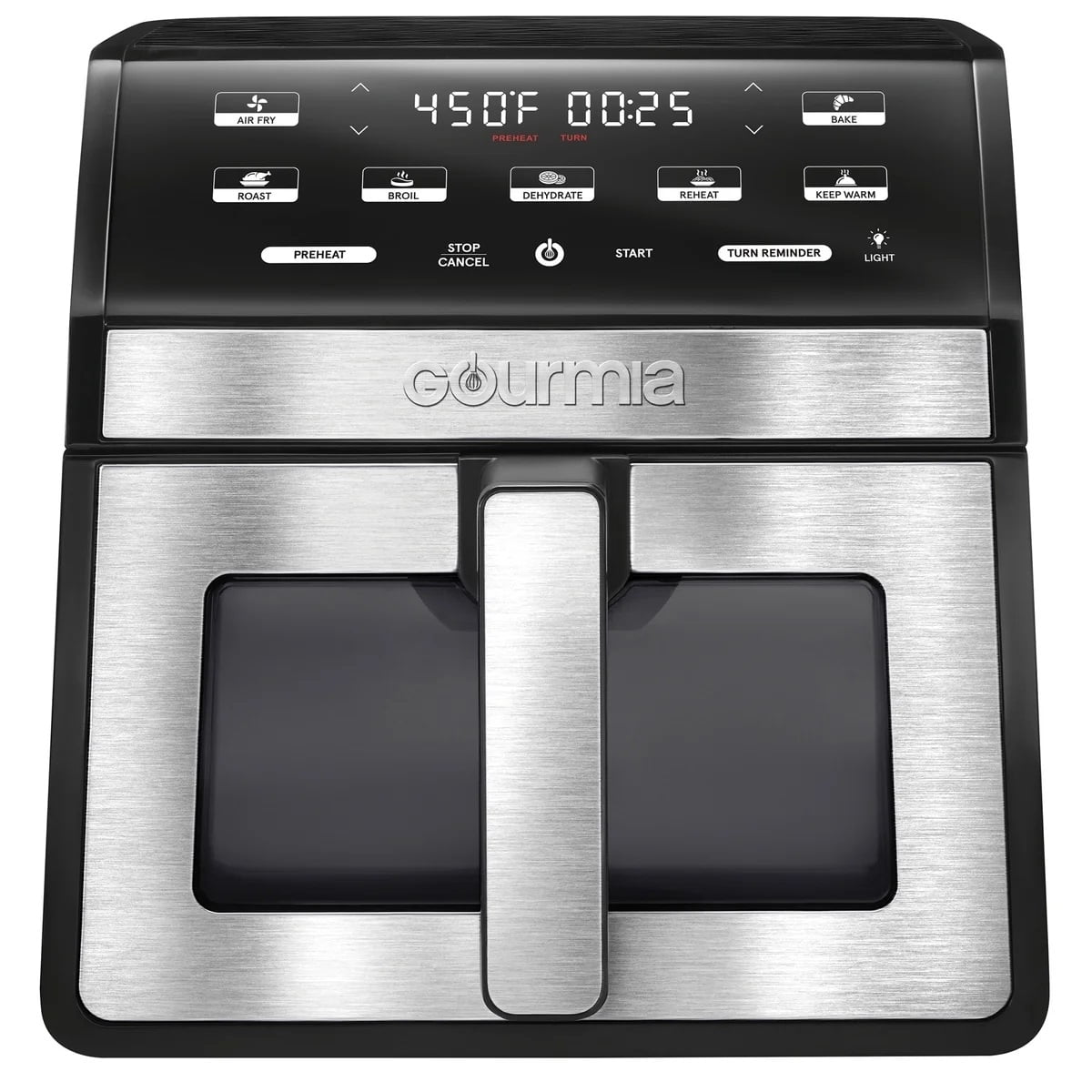 Gourmia Digital 8-Qt Air Fryer, Black, Window and Light