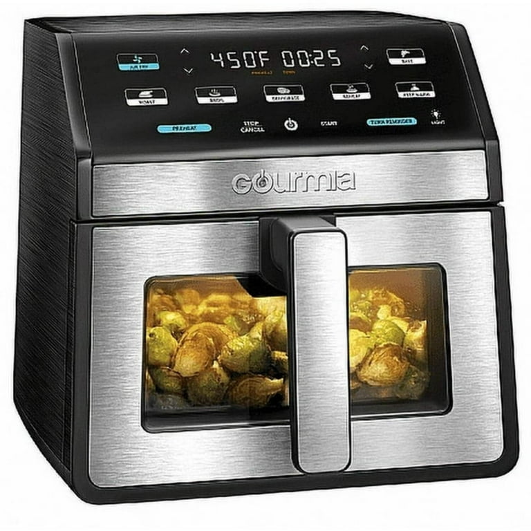 キッチン家電 GOURMIA DIGITL AIR FRYER Black Silver Gourmia 8 Qt Digital Air Fryer with FryForce 360 and Guided