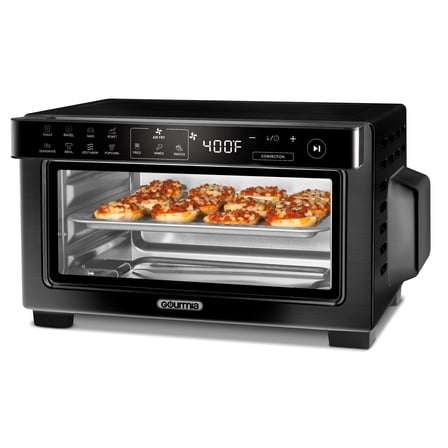 Gourmia 4-Slice Air Fryer Toaster Oven — Digital Countertop Oven with 12 Presets, Stainless Black