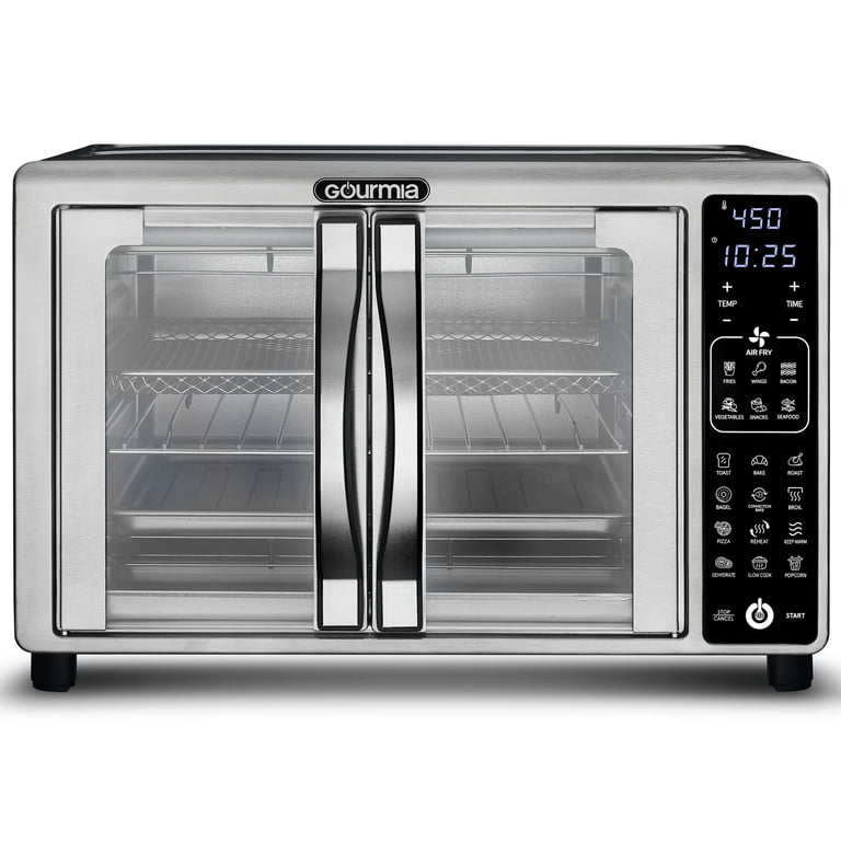https://i5.walmartimages.com/seo/Gourmia-Digital-Air-Fryer-Toaster-Oven-with-Single-Pull-French-Doors-6-Slice-Stainless-Steel_e12e61fb-8e57-4400-935f-668e2722dd4f.a2d351da0468ff5165f434e986bd7a63.jpeg?odnHeight=768&odnWidth=768&odnBg=FFFFFF