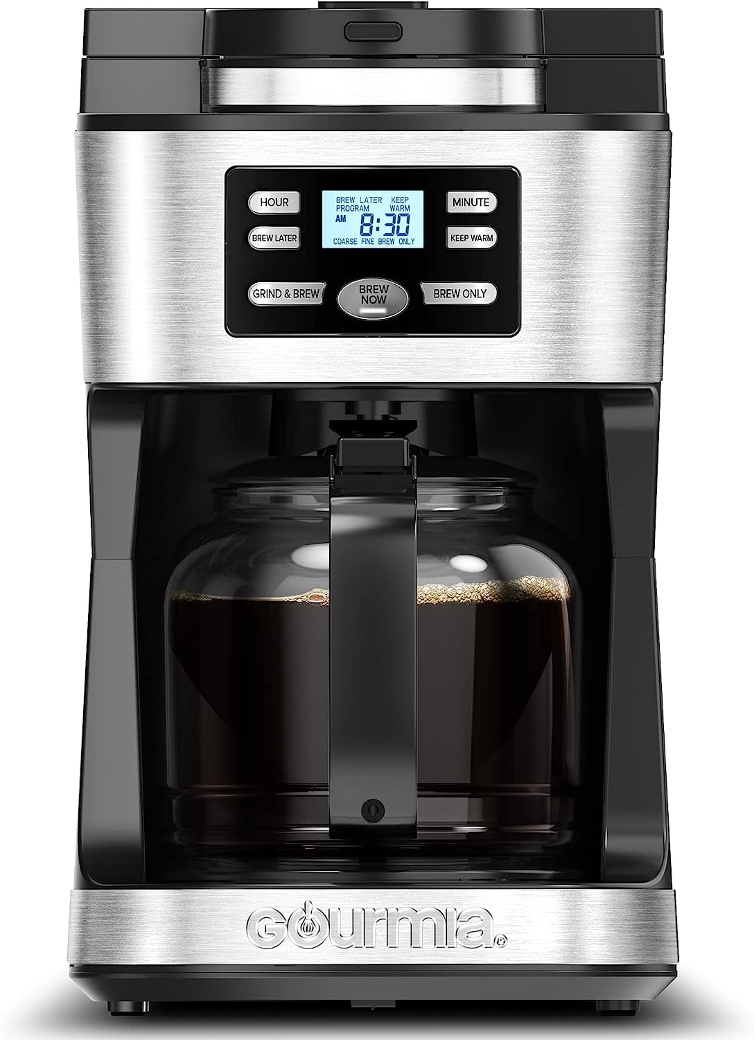 Gourmia Digital Coffee Machine 12Cup Large coffee maker integrated