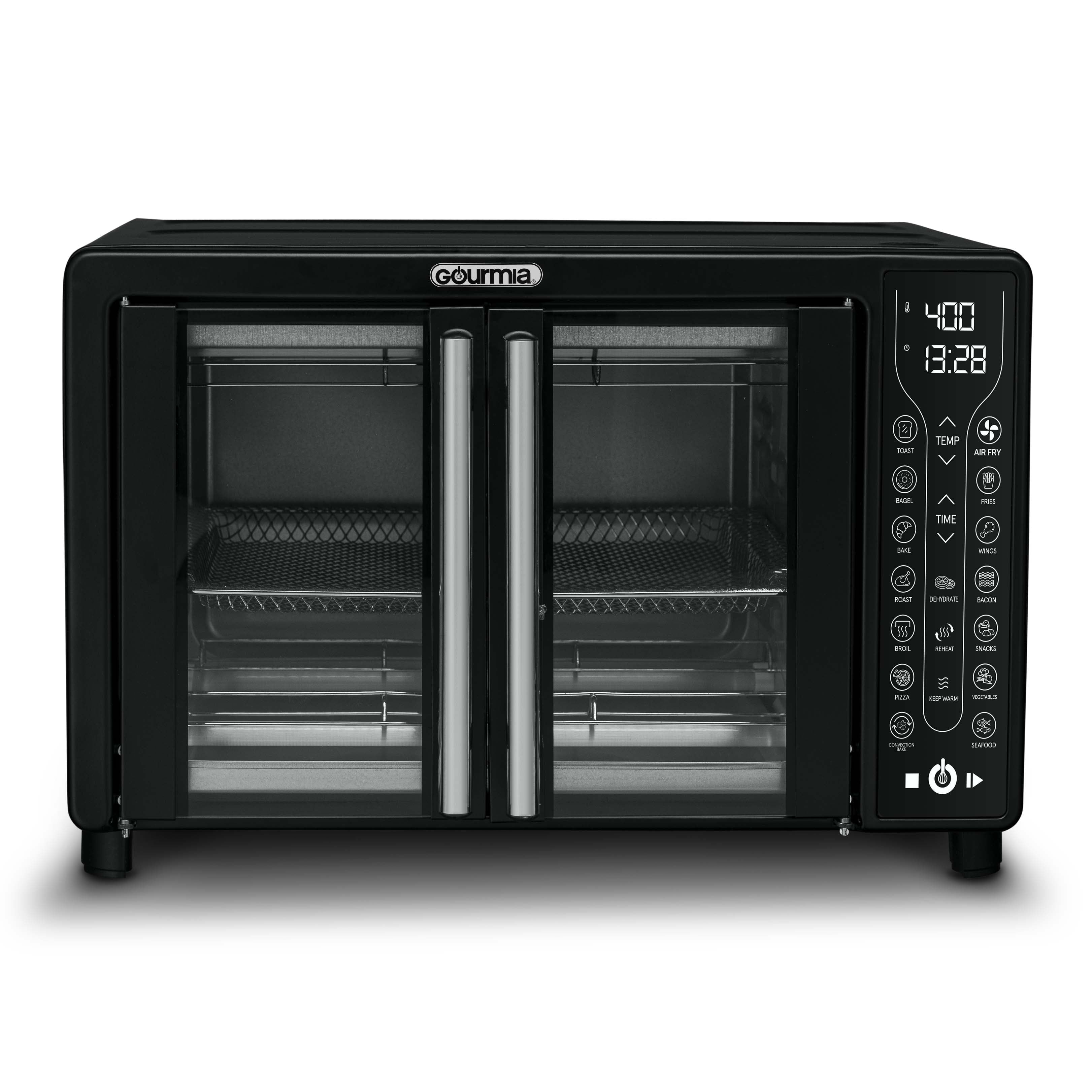 Walmart exclusive discounts  Gourmia Air Fryer Toaster Oven, Multipurpose, Large Capacity, Digital French Door, Black