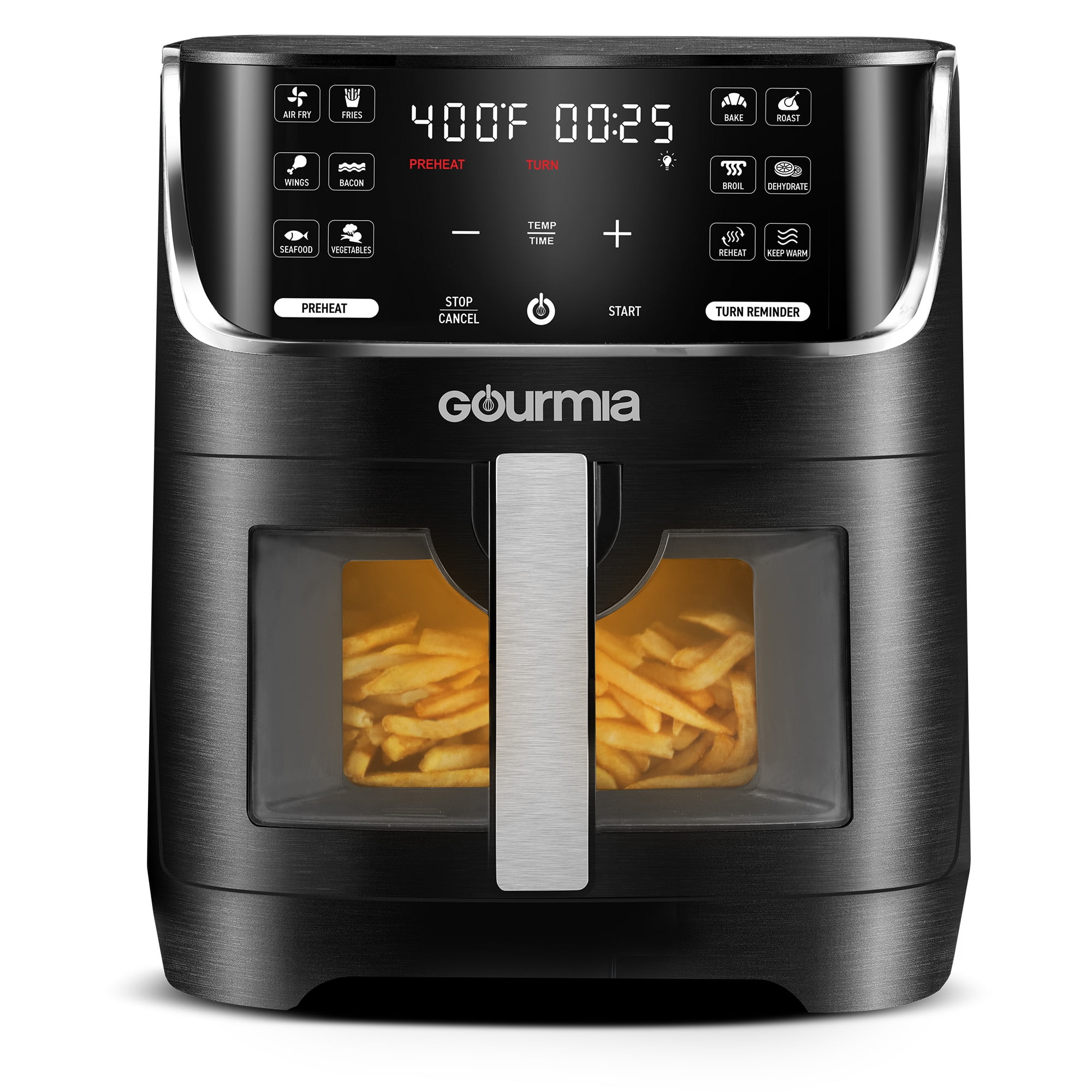 Gourmia 8 Qt Air Fryer, Digital Window, 12 Presets, FryForce Gourmia 8 Qt Air Fryer, Digital Window, 12 Presets, FryForce
