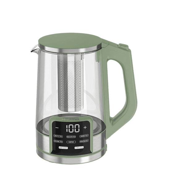 Gourmia Electric Kettle 1.7L with 6 Presets, Digital Display, and Tea Infuser, Green