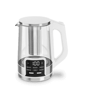 Gourmia Electric Kettle 1.7L with 6 Presets, Digital Display, and Tea Infuser, White