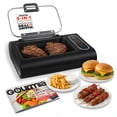 thumbnail interactive-video image 1 of Gourmia 6 Qt Smokeless Indoor Grill & Air Fryer, 5-in-1 FoodStation, Black, 1 of 10