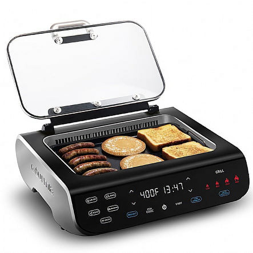 Gourmia FoodStation Smokeless Grill, Griddle & Air Fryer with with