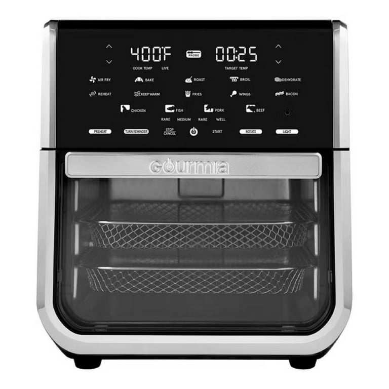 キッチン家電 GOURMIA DIGITL AIR FRYER Black Silver Gourmia 14 QT All-in-One Digital Air Fryer, Oven, Rotisserie
