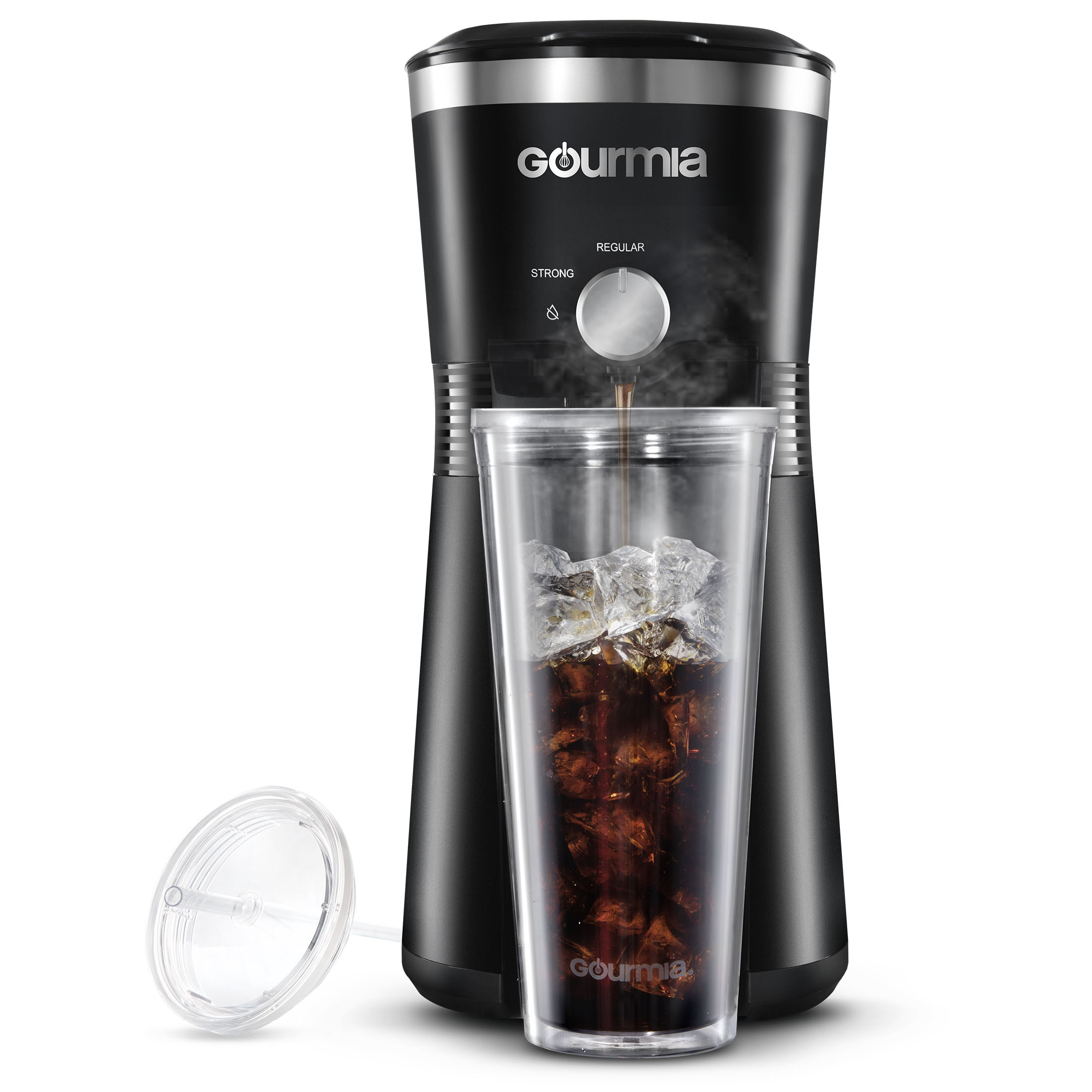 Gourmia Iced Coffee Maker with 25 fl oz. Reusable Tumbler, Black - image 1 of 7