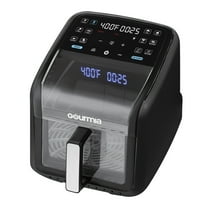Gourmia Panorama 7-QT Digital Air Fryer w/ Panoramic View, Holographic Display, & 12 Presets, Black, New