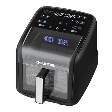 Gourmia Panorama 7-QT Digital Air Fryer w/ Panoramic View, Holographic Display, & 12 Presets, Black, New