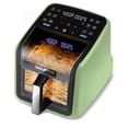 thumbnail interactive-video image 1 of Gourmia Panorama 7-QT Digital Air Fryer with Panoramic View, Holographic Display, & 12 Presets, Green, 1 of 11