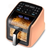 Gourmia Panorama 7-QT Digital Air Fryer with Panoramic View, Holographic Display, 12 Presets, Peach