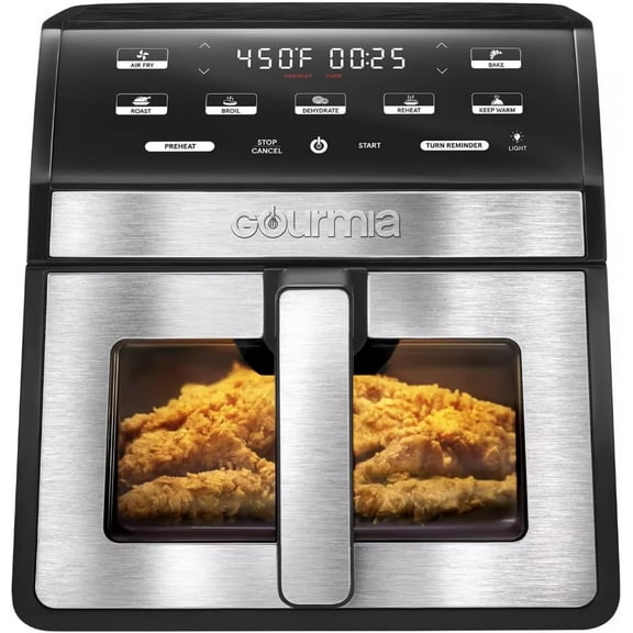 Gourmiaa Digital Air Fryer with Window and Light, 8-Quart, Black