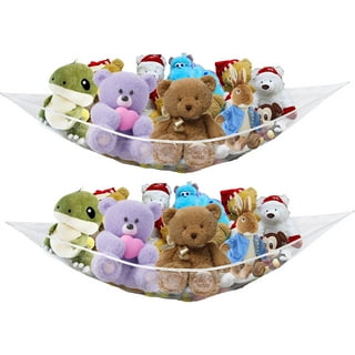 Rumbeast 3 Pcs 4 Compartments Stuffed Animal Toy Storage Net, Foldable  Hanging Soft Toys Storage Basket, Stuffed Animal Storage, Space Saving  Organizer for Toys, Clothes Sundries(Yellow, Blue, Gray) 