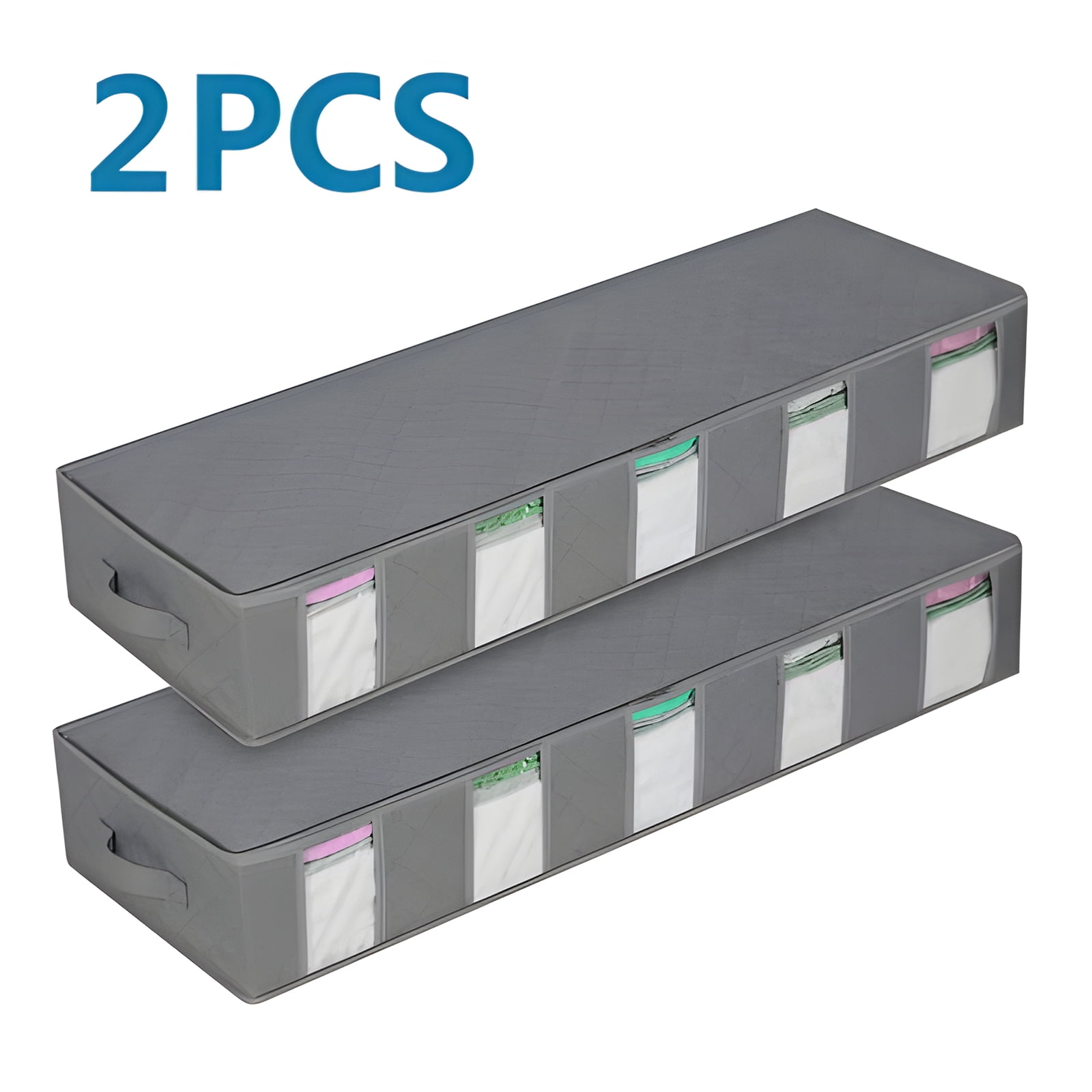 Goutoday Under Bed Storage Bins 2 Packs, Underbed Storage Containers