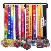 Goutoports 20 Medal Holder Display Hanger Rack Frame, Black, 60