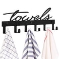 thumbnail image 1 of Goutoports Wall Mounted Towel Rack - 6 Hook Bathroom Towel Holder (Oblique Font Design), 1 of 7