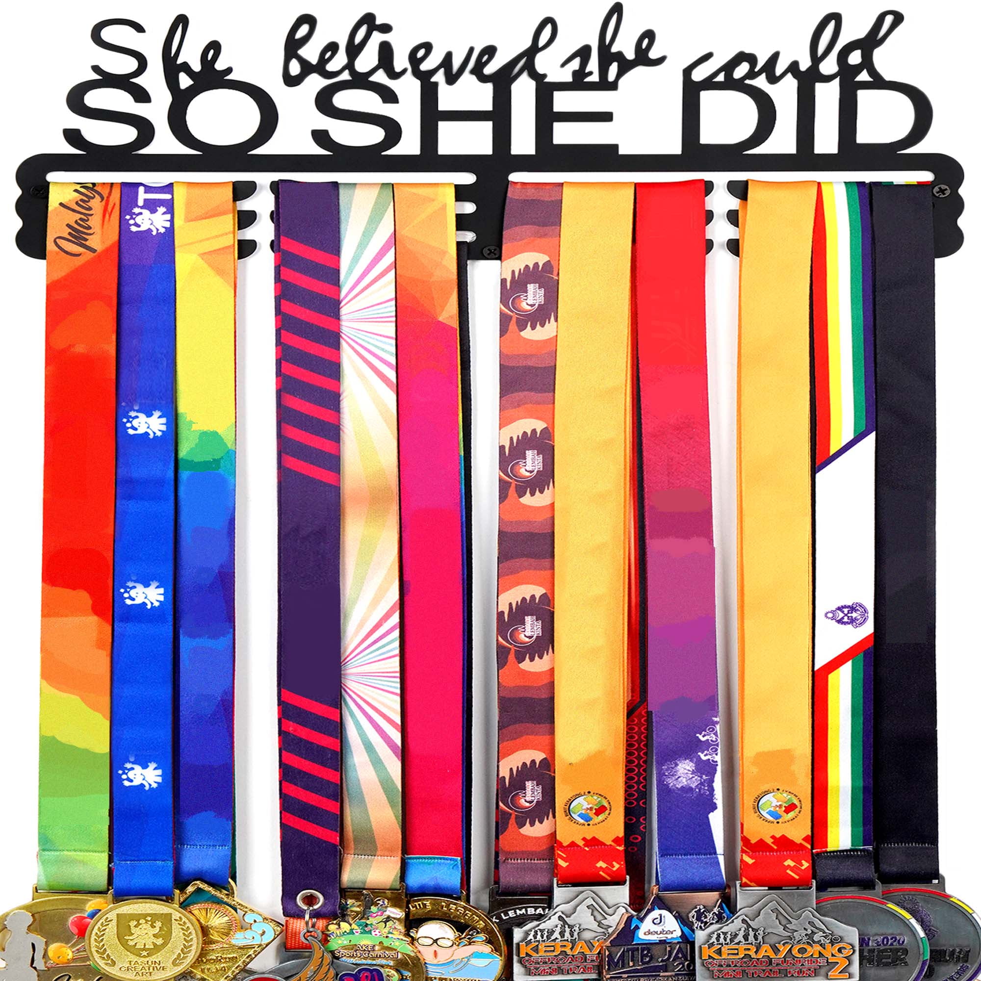 Personalized Steel Medal Hanger | 20 Inches Wide, Custom Text & Images | For Sports, Dance, Running, Gymnastics | Powder-Coated