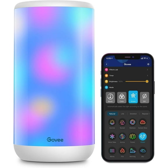 Gove Aura Indoor RGBIC LED Desk Lamp, 16 M Light Color, Dimmable