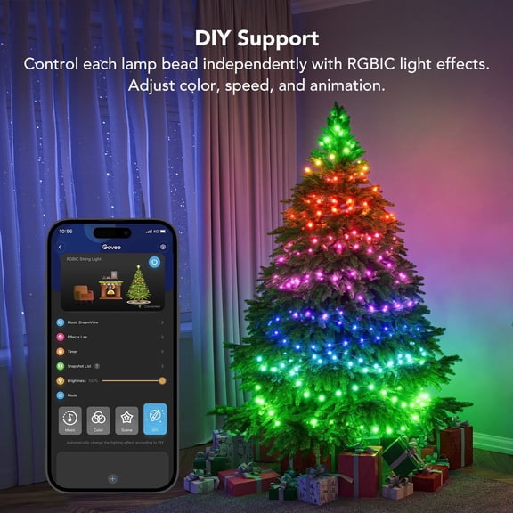 Govee 65.6ft RGBIC Christmas String Lights