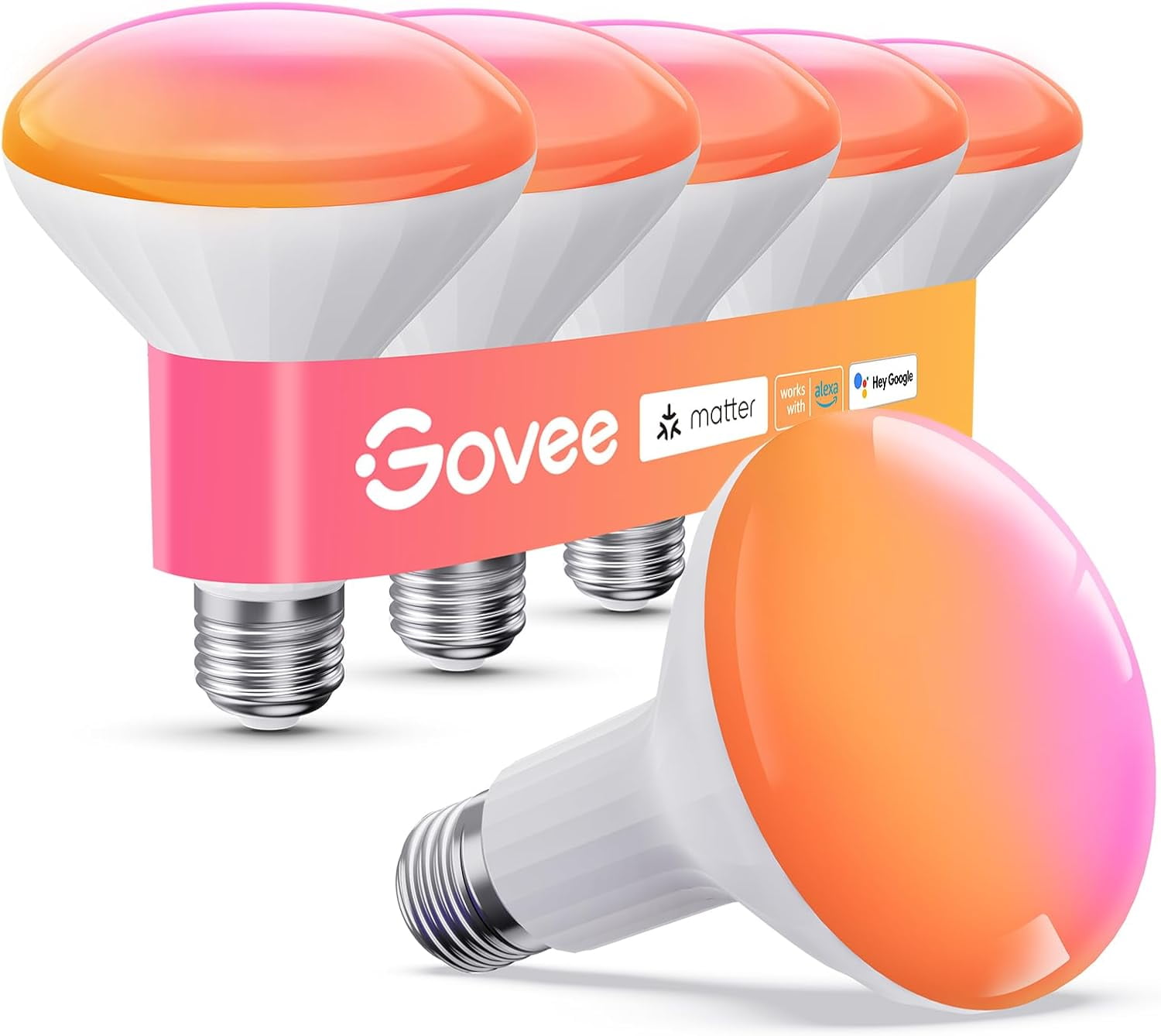 Govee E26 Smart LED Colored Light Bulbs (6pack)