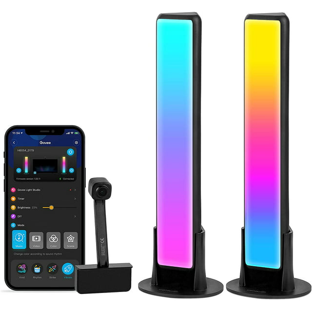 Govee Flow Pro LED Smart Light Bars, RGBIC Ambiance Backlights with Camera, Music Sync Kit Works with Google Assistant, 12 Preset Modes LED Play Light Bar for 27-45 inch Gaming, PC, TV, Room