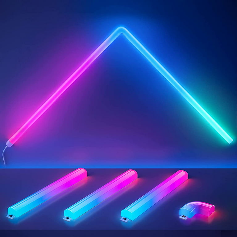 Govee Glide RGBIC Smart Wall Light, Multicolor Customizable, Music Sync  Home Decor LED Light Bar for Gaming and Streaming, with 40+ Dynamic Scenes,  Google Assistant, 6 Pcs and 1 Corner 