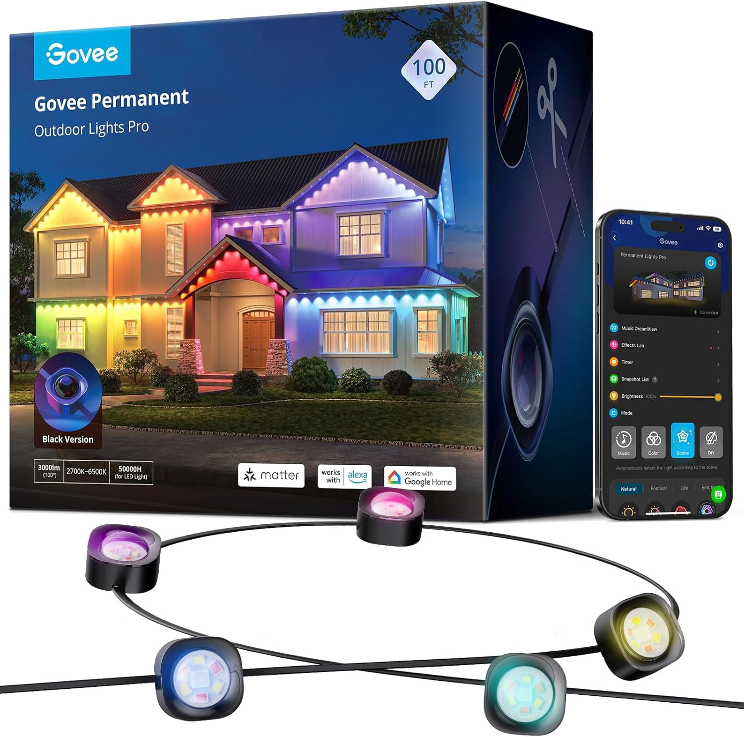 Govee 100ft Black Permanent Outdoor Lights Pro