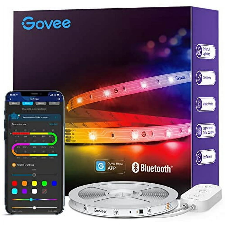 Govee RGBIC LED Strip Lights, 16.4ft Smart LED Lights for Bedroom, Bluetooth LED Lights App Control, DIY Multiple Colors On One Line, Color