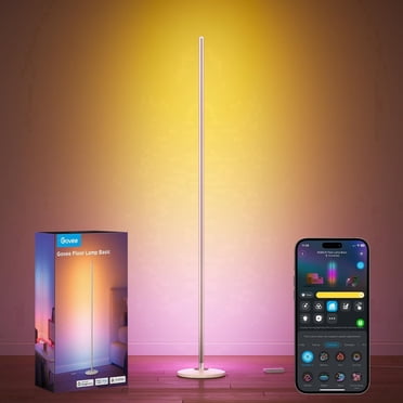 Govee RGBIC Floor Lamp Basic, LED Corner Lamp Works with Alexa, Smart Modern Floor Lamp with Music Sync and 16 Million DIY Colors, Color Changing Standing Lamp for Bedroom Living Room Blue
