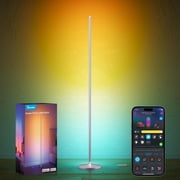 Govee RGBIC Floor Lamp Basic, led Corner Lamp Works with Alexa, Smart Modern Floor Lamp with Music Sync and 16 Million diy Colors, Color Changing Standing Lamp for Bedroom Living Room