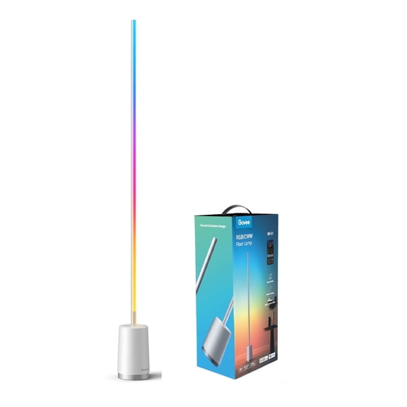 Open Box Govee RGBICWW Floor Lamp Modern - Dimmable LED, Music Sync, Remote, Smart Lamp for Bedroom