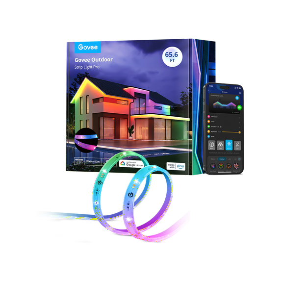 Govee RGBICWW Outdoor LED Strip Lights (65.6 ft)