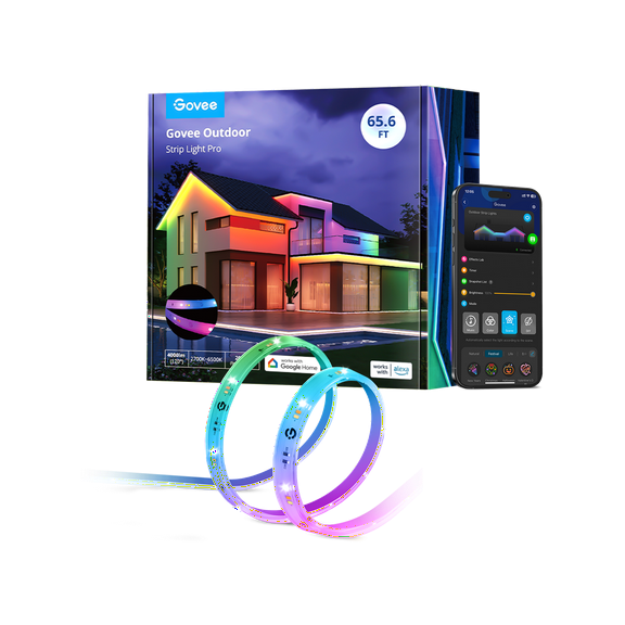 Govee RGBICWW Outdoor LED Strip Lights (65.6 ft)