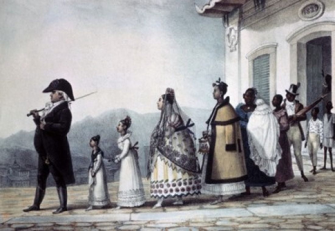 Government Official With Family Behind Him by Jean Baptiste Debret (1768-1848) Canvas Art - Jean Baptiste (24 x 36)