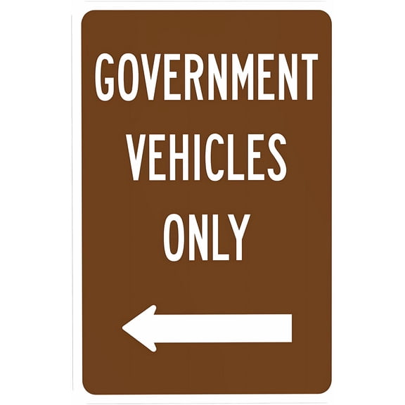 Government Vehicles Only Left Arrow Sign 8"x12" - Security Metal Wall Decor for Federal Office Courthouse Business Home Yard Street Road