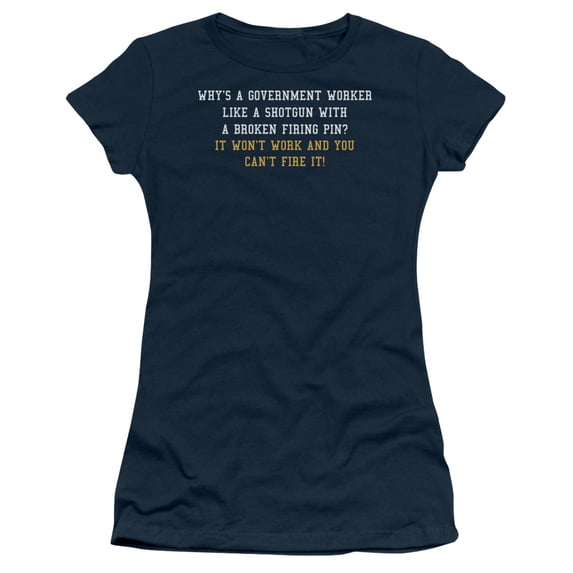 - Government Worker - Juniors Teen Girls Cap Sleeve Shirt - Medium