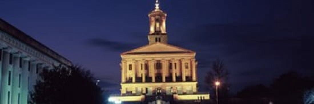 Government building at dusk Tennessee State Capitol Nashville Davidson County Tennessee USA Canvas Art - Panoramic Images (18 x 6)