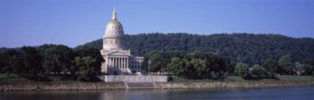 Government building at the riverside West Virginia State Capitol Kanawha River Charleston West Virginia USA Canvas Art - Panoramic Images (18 x 6)