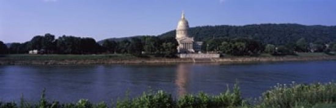 Government building at the riverside West Virginia State Capitol Kanawha River Charleston West Virginia USA Canvas Art - Panoramic Images (18 x 6)